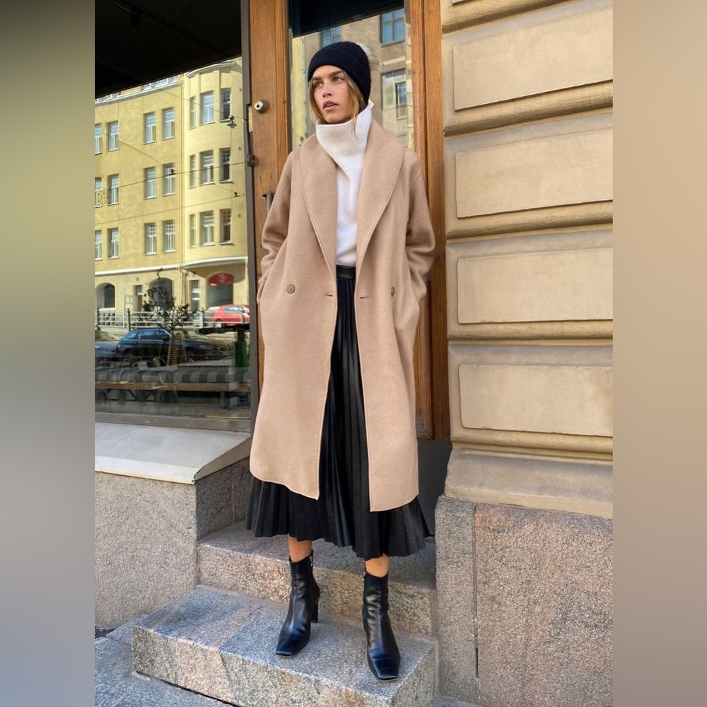 🔥WILFRED🔥 | Aritzia Charlize jacket in sandy beige 100% merino wool - Picture 1 of 15